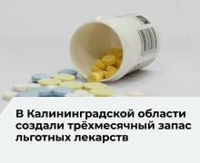 В регионе обеспечен резерв льготных медикаментов на три месяца