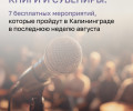 Последняя неделя августа: концерты, выставки и ярмарки в Калининграде