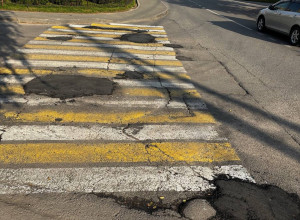Ямочный ремонт на улице Загородной в Гурьевске