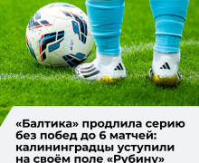 «Балтика» уступила «Рубину» и продлила безвыигрышную серию до шести матчей