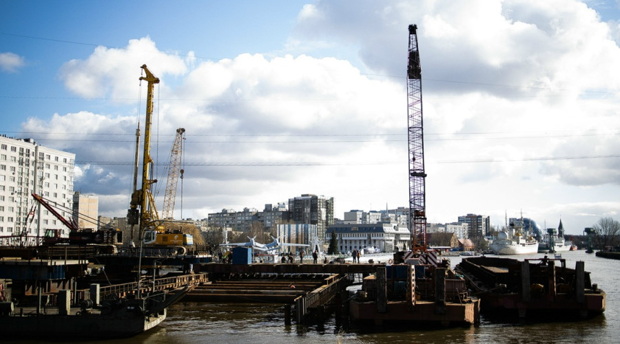 Готовность дублёра двухъярусного моста в Калининграде достигла 45%