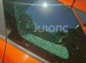 В Калининграде камень из-под косилки повредил автомобиль на въезде в Зеленоградск