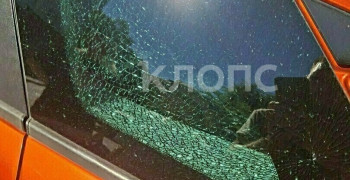 В Калининграде камень из-под косилки повредил автомобиль на въезде в Зеленоградск