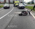 На Сельме в районе кольца на выезд из города перевернулся мотоциклист