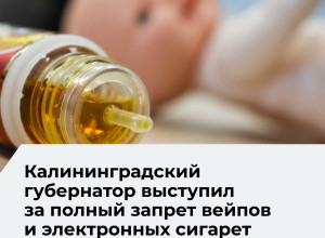 Губернатор Калининградской области высказался о запрете вейпов в регионе