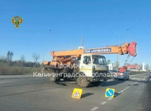 Подробности ДТП с участием автобуса и автокрана на трассе под Калининградом