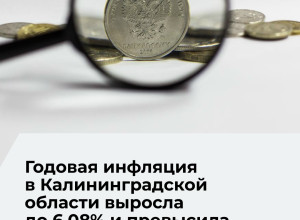 Инфляция в Калининградской области в июне превысила общероссийский показатель