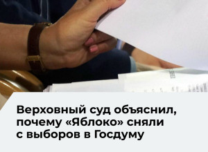 Верховный суд исключил федеральный список «Яблока» из бюллетеня на выборах в Госдуму