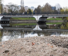 Нижнее озеро в Калининграде значительно обмелело