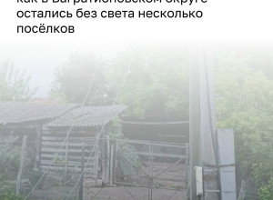 Жители семи посёлков под Багратионовском остаются без света после урагана «Бернадетт»