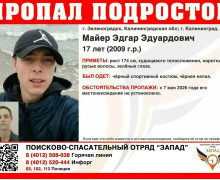 В Калининградской области разыскивают 17-летнего подростка, пропавшего 7 мая