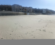 В Светлогорске намыли значительный объем песка на пляже