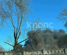 Пожар на складах на улице Камской в Калининграде