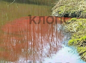 В реке Гурьевке в Гурьевске зафиксировано окрашивание воды в красный цвет