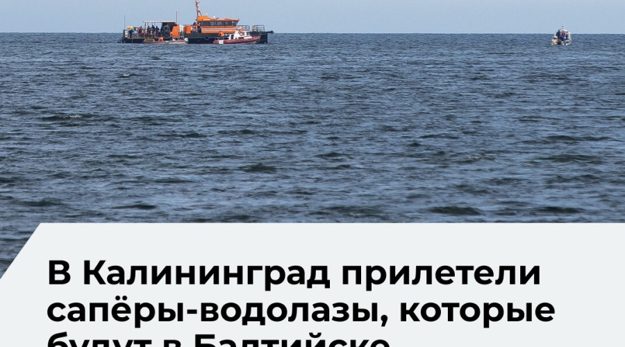 Спасатели центра «Лидер» прибыли в Калининград для разминирования затонувшей баржи