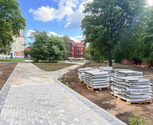 Благоустройство сквера у женской консультации на Фрунзе завершат в сентябре