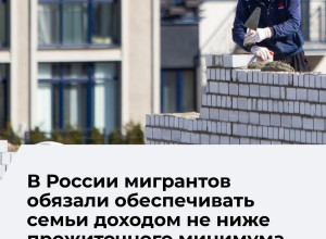 Мигрантам в России предписали подтверждать доход с учётом регионального прожиточного минимума