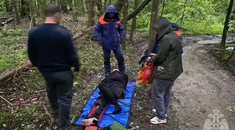 В Зеленоградском округе спасатели эвакуировали рыбака, сломавшего ногу в лесу