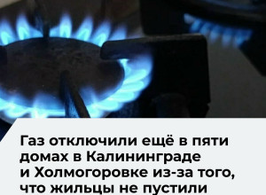Газоснабжение в Калининграде и области приостановлено в нескольких домах из-за отсутствия доступа в квартиры