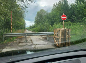 В Калининграде вновь перекрыт выезд с Северной горы на окружную дорогу через ТЦ «Акорус»