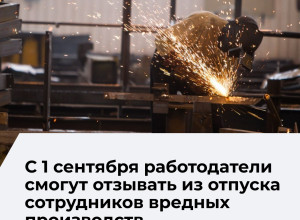 Отзыв из отпуска работников вредных производств допустят при чрезвычайных ситуациях