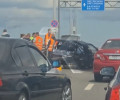 Задняя часть автомобиля разбита: на въезде в Гурьевск образовалась пробка из-за аварии