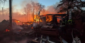 Пожар в кафе «Маяк» на Куршской косе: открытое горение охватило 500 квадратных метров