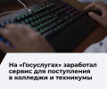 На портале «Госуслуги» запустили сервис для поступления в колледжи и техникумы
