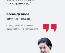 Елена Дятлова разъяснила причины частичного демонтажа исторической брусчатки на улице Галицкого