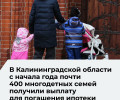 Более 4,5 тысячи многодетных семей в Калининградской области получили выплаты на погашение ипотеки