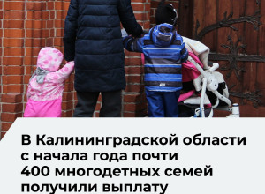 Более 4,5 тысячи многодетных семей в Калининградской области получили выплаты на погашение ипотеки