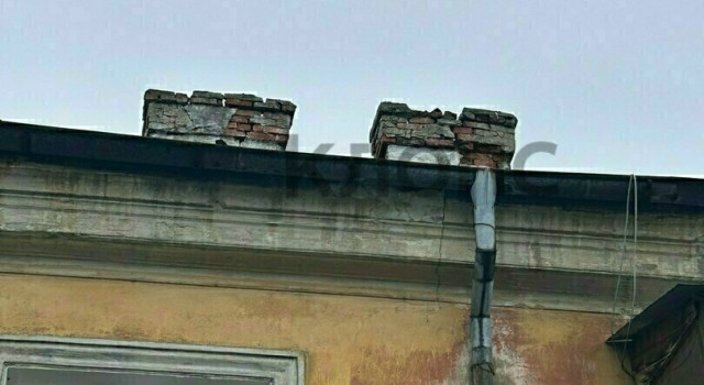 В Калининграде ворона уронила кирпич с крыши рядом с ребёнком