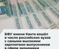 БФУ имени Канта вошёл в топ-20 вузов РФ по уровню доходов выпускников-экономистов
