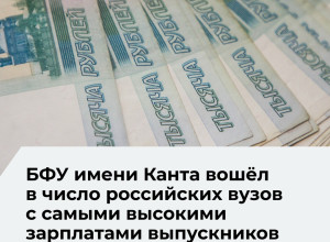 БФУ имени Канта вошёл в топ-20 вузов РФ по уровню доходов выпускников-экономистов