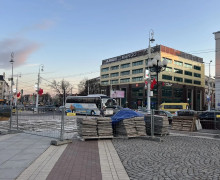 На площади Победы в Калининграде начались ремонтные работы