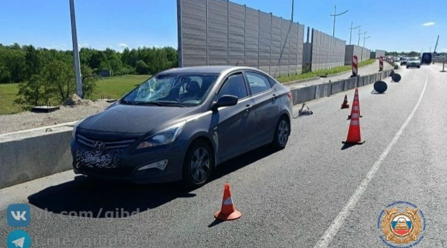 На Северном обходе Калининграда Hyundai сбил дорожного рабочего