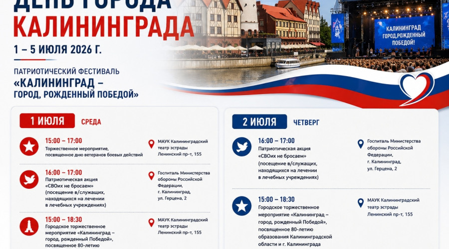 Программа празднования Дня города: пять дней событий