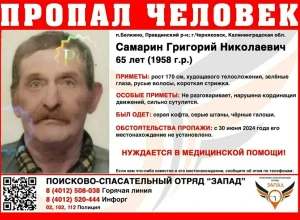 В Калининградской области пропал без вести мужчина, лишившийся речи после инсульта