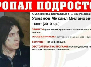 В Калининграде разыскивают 16-летнего подростка с татуировками