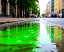 В микрорайоне имени А. Космодемьянского проверяют теплотрассу с помощью безопасного красителя