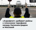 «Аэрофлот» с 1 июня введет дополнительный рейс из Москвы в Калининград по плоскому тарифу