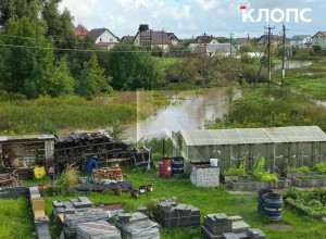 В Яблоневке после ливней вода затопила поля и подошла к частным участкам